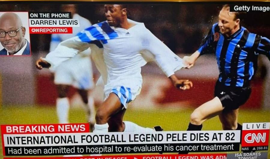 Gafa CNN la moartea legendarului Pele CNN, gafă incredibilă » Ce fotografie rula pe ecran după moartea lui Pele + nu e prima oară când o comit