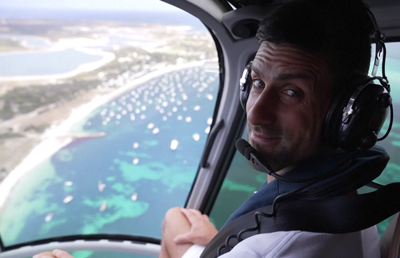 Novak Djokovic, plimbare spectaculoasă cu elicopterul plus distracție pe uimitoarea insulă Rottnest