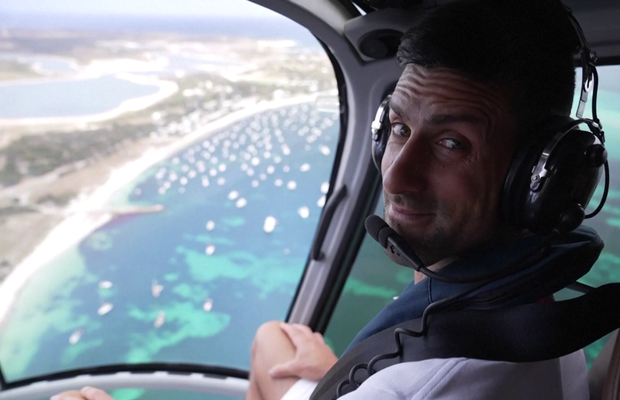 Novak Djokovic, plimbare spectaculoasă cu elicopterul plus distracție pe uimitoarea insulă Rottnest