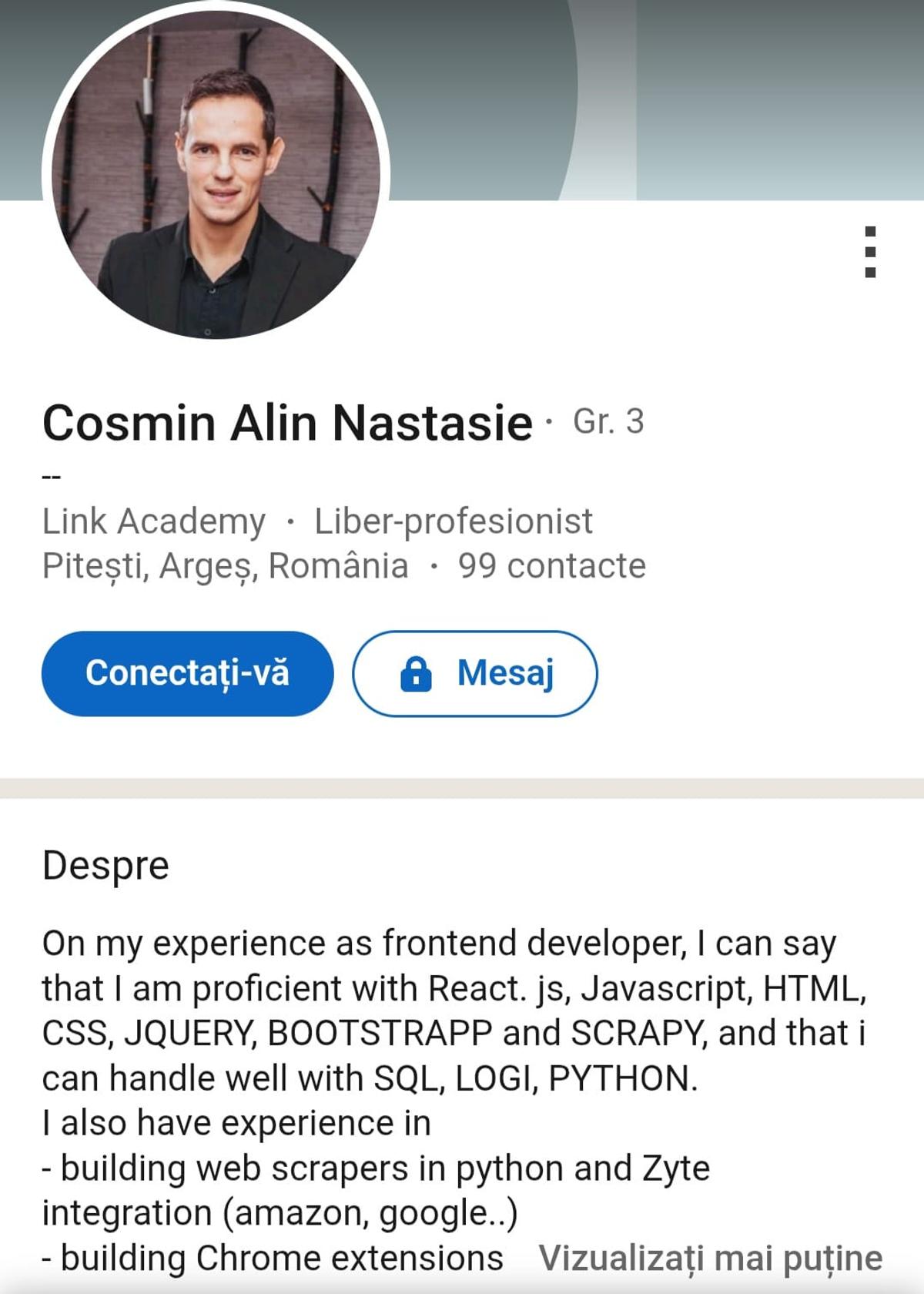 Drumul lui Cosmin „Coco” Năstăsie, de la fotbalist în Divizia A la programator