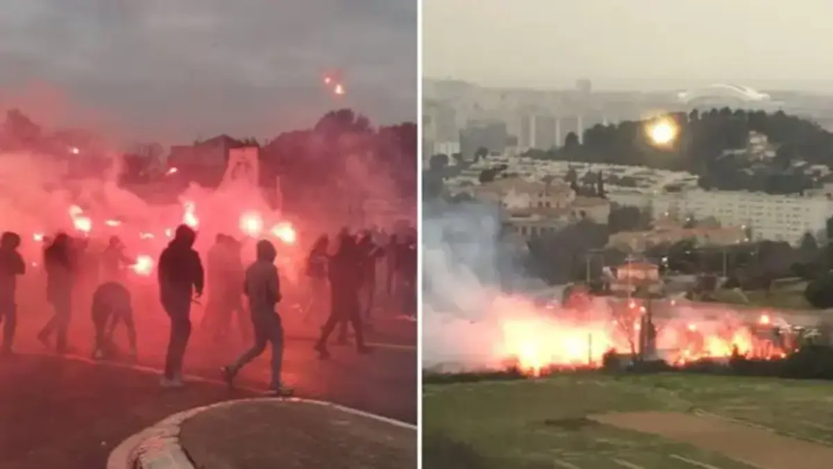 FOTO Olympique Marseille, scandal, torțe, suporteri