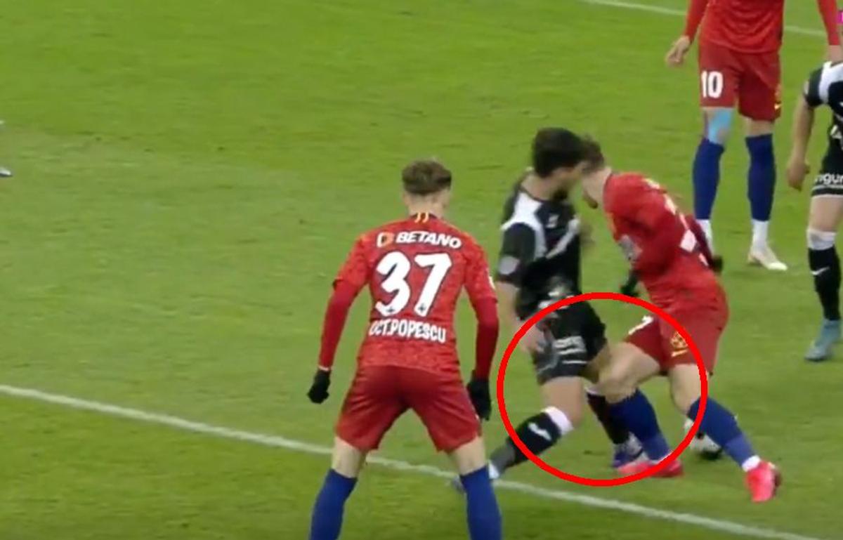 FCSB - Poli Iași, penalty Olaru / FOTO: Captură @TV Digi Sport
