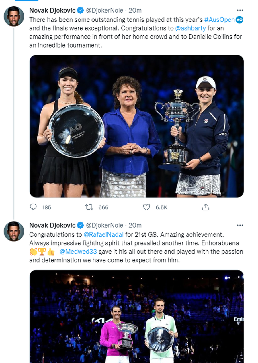 L-a durut? :) Ce a scris Djokovic despre Nadal » Diferență mare față de Federer