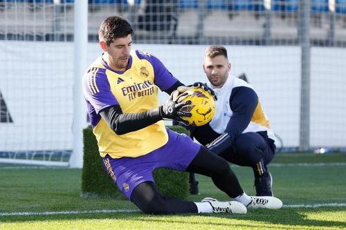 Thibaut Courtois, la antrenamentul lui Real Madrid