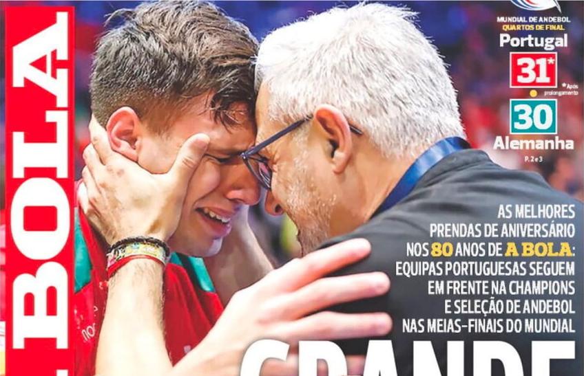 Naționala de handbal masculin a Portugaliei a învins Germania, scor 31-30, după prelungiri, și s-a calificat pentru prima dată în semifinalele Campionatului Mondial.