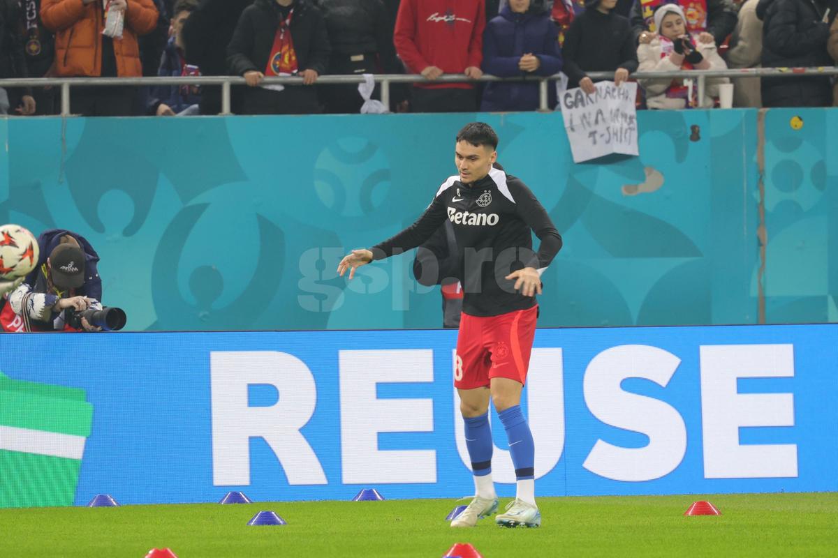 FCSB - Manchester United, imagini de la încălzire