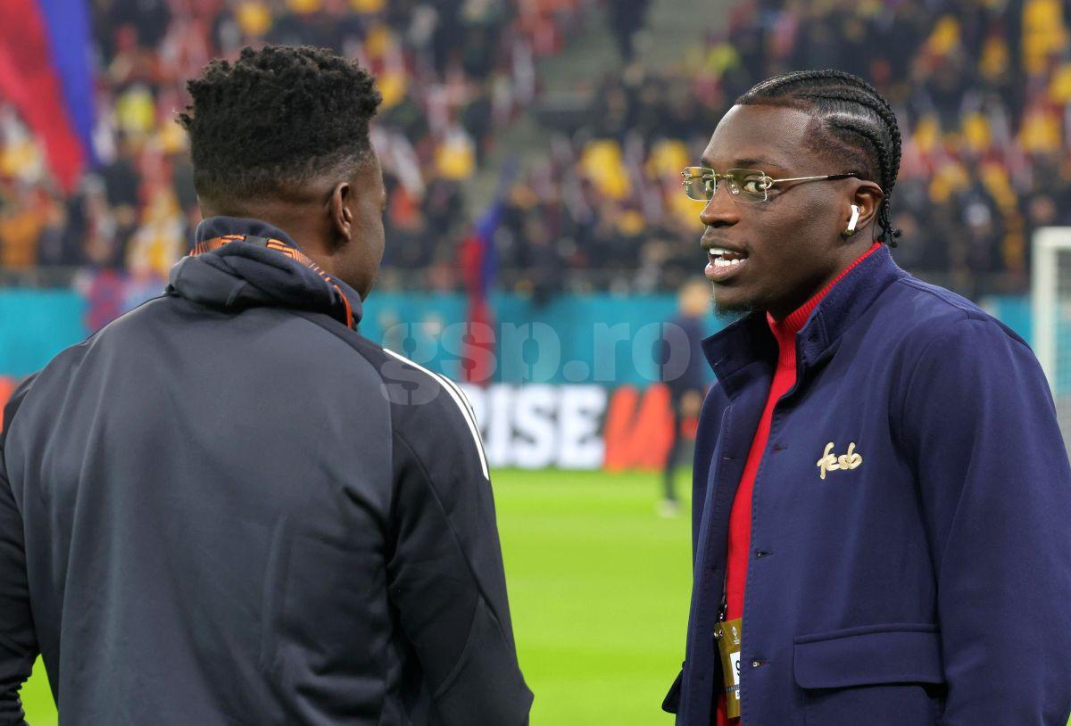 „Leii” între ei » Joyskim Dawa și Andre Onana, scurt chat pe gazon, înainte de FCSB - Manchester United