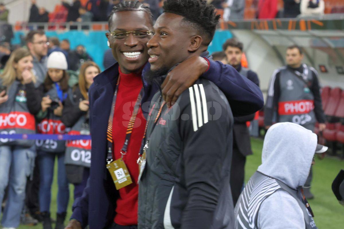 „Leii” între ei » Joyskim Dawa și Andre Onana, scurt chat pe gazon, înainte de FCSB - Manchester United