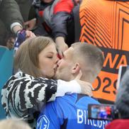 Antonia și Daniel Bîrligea, după FCSB - Manchester United 0-2. FOTO: Ionuț Iordache (GSP)