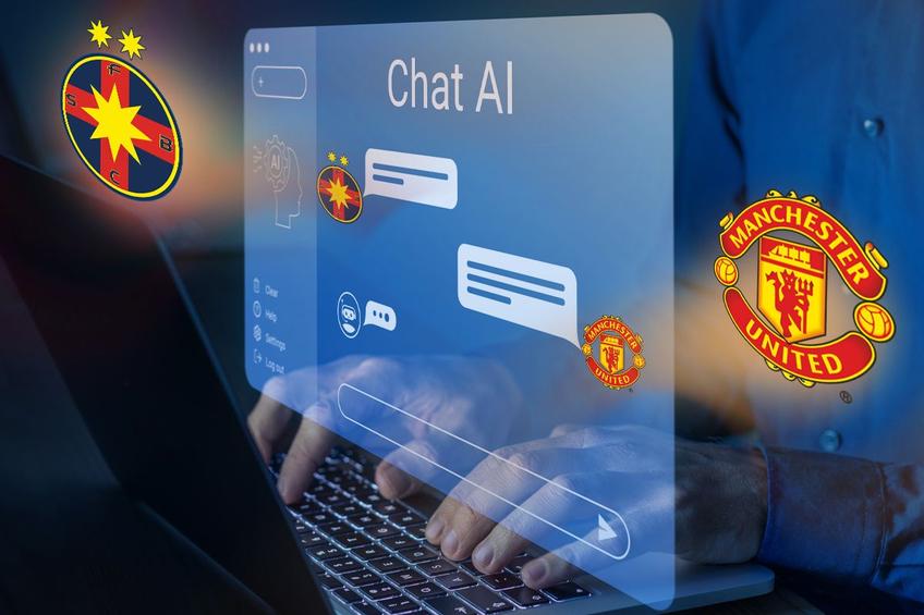 Experiment: am întrebat ChatGPT care va fi deznodământul meciului FCSB - United / Fotomontaj Diana Vasilescu