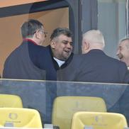 Marcel Ciolacu, alături de Gigi Becali la FCSB - Manchester United, foto: Cristi Preda