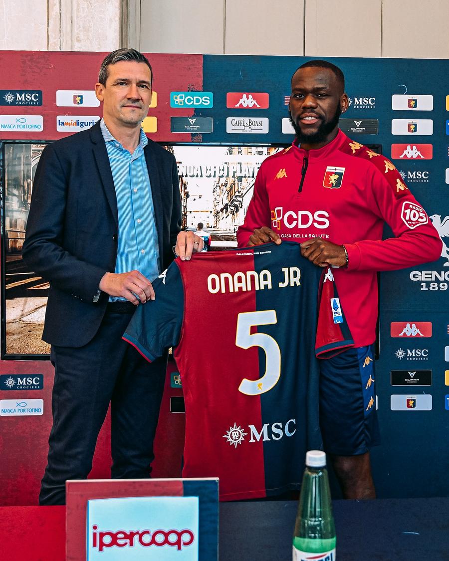 Jean Onana, noul jucător al celor de la Genoa, foto: Facebook @Genoa CFC Dan Șucu l-a luat de la Beșiktaș: „Bun venit!”