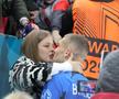 Antonia și Daniel Bîrligea, după FCSB - Manchester United 0-2. FOTO: Ionuț Iordache (GSP)