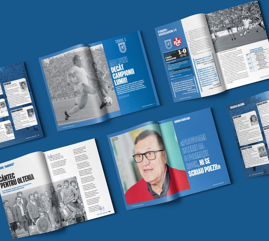 Pagini spectaculoase din revista O revistă excepțională: „Craiova Maxima, povestea unei iubiri alb-albastre” » 148 de pagini PREMIUM într-un album istoric, care e de azi pe piață