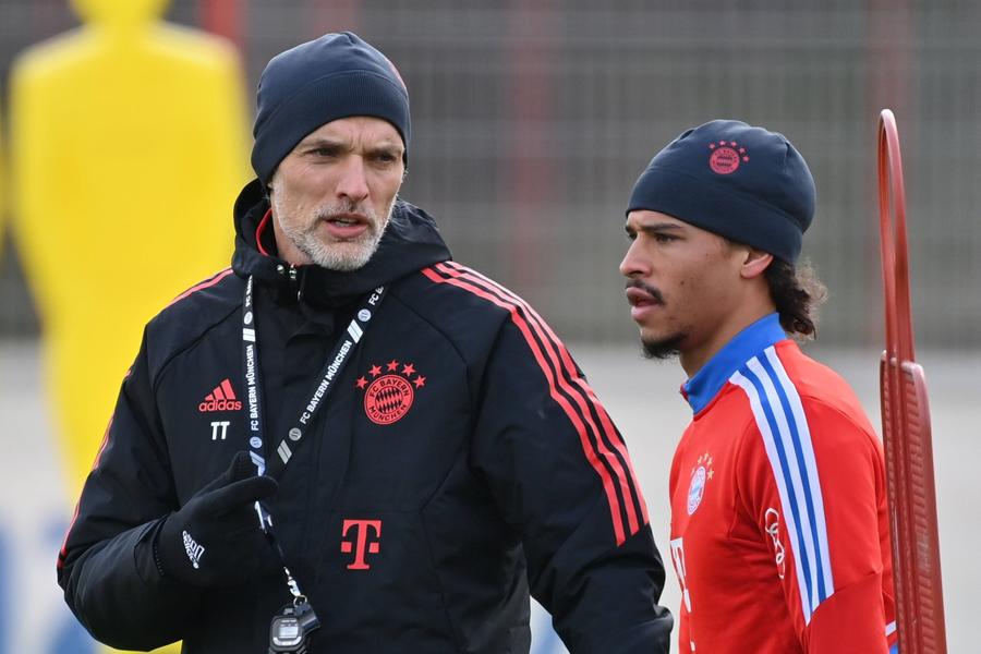Thomas Tuchel și Leroy Sane. Foto: Imago Images „I-a picat pe voleu” lui Tuchel de la primul antrenament la Bayern » O pățise și Mbappe