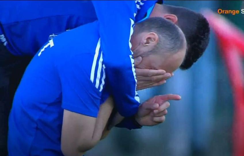 Bogdan Andone, în lacrimi / FOTO: Captură TV @Orange Sport 1