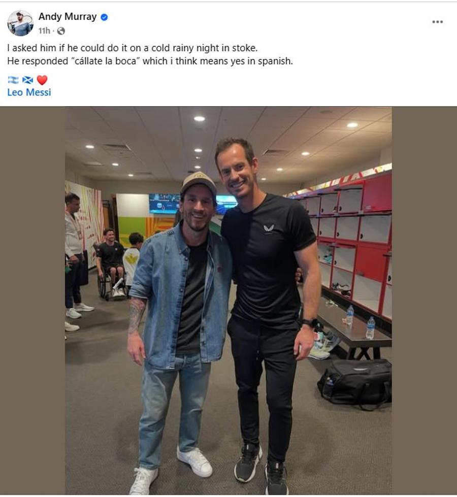 Andy Murray, mesaj amuzant pentru Lionel Messi: „L-am întrebat dacă poate străluci într-o seară ploioasă”