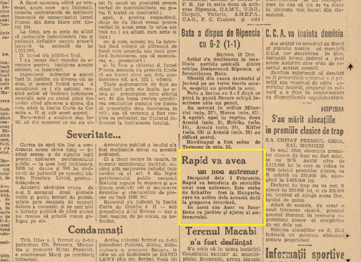 Alfred Schaffer, fost antrenor la Rapid, campion cu AS Roma