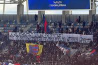 Protest în Ghencea! Ultrașii din Peluza Sud au luat atitudine: „De sistem fabricat, pentru același interes mascat”