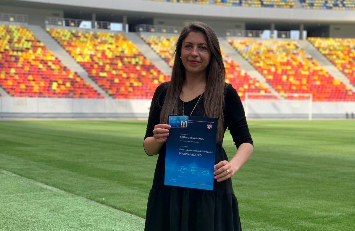 Povestea Irinei Giurgiu, prima femeie din România cu licență UEFA Pro