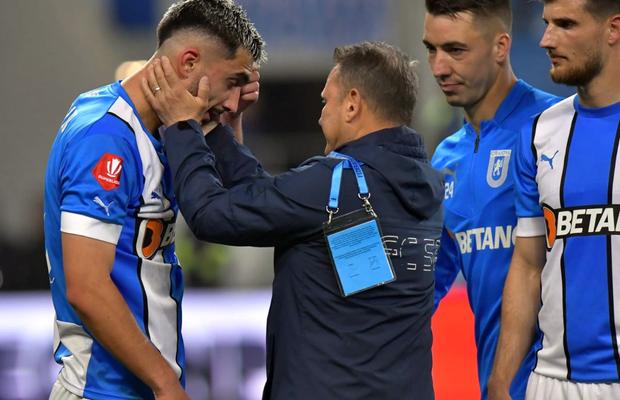 Imagini surprinse imediat după fluierul final: primul om de pe banca FCSB-ului care a mers la Andrei Ivan