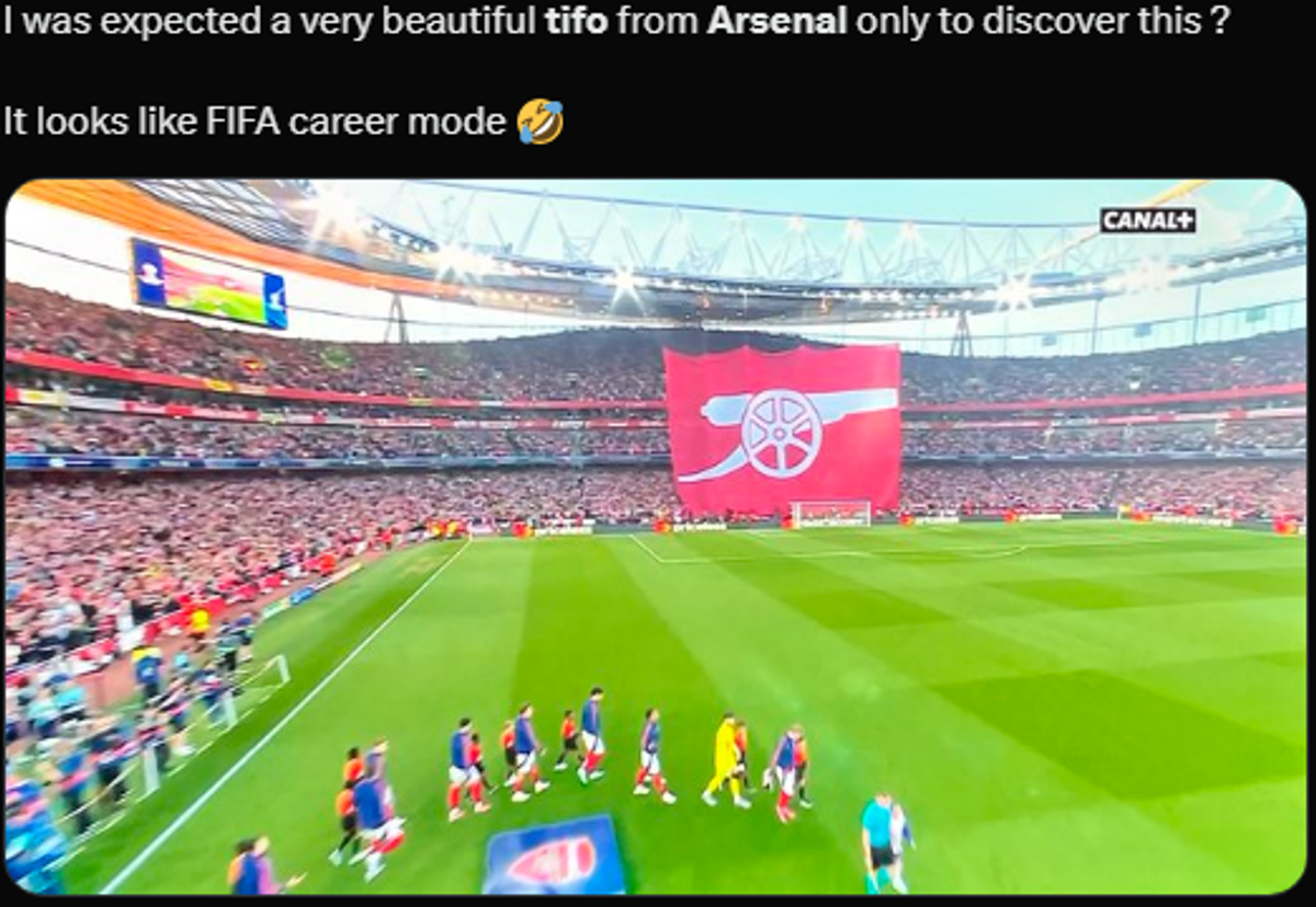 Scenografia pregătită de Arsenal pentru PSG, subiect de glume