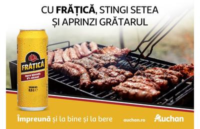 Nu e derby, dar e sărbătoare: de 1 Mai, berea Frățică, disponibilă exclusiv în magazinele Auchan, face spectacol la grătar
