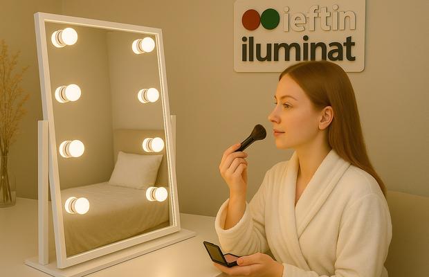 Oglinzi de baie și oglindă machiaj cu LED – soluții moderne de la iluminat-ieftin.ro
