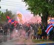 CS Afumați - CSA Steaua, returul barajului pentru promovarea în Liga 2, se joacă azi, de la ora 17:30. Peste 600 de fani ai oaspeților au fost blocați de jandarmi, la 200 de metri de stadion.