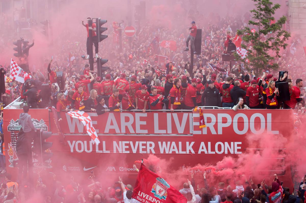 Parada jucătorilor lui Liverpool