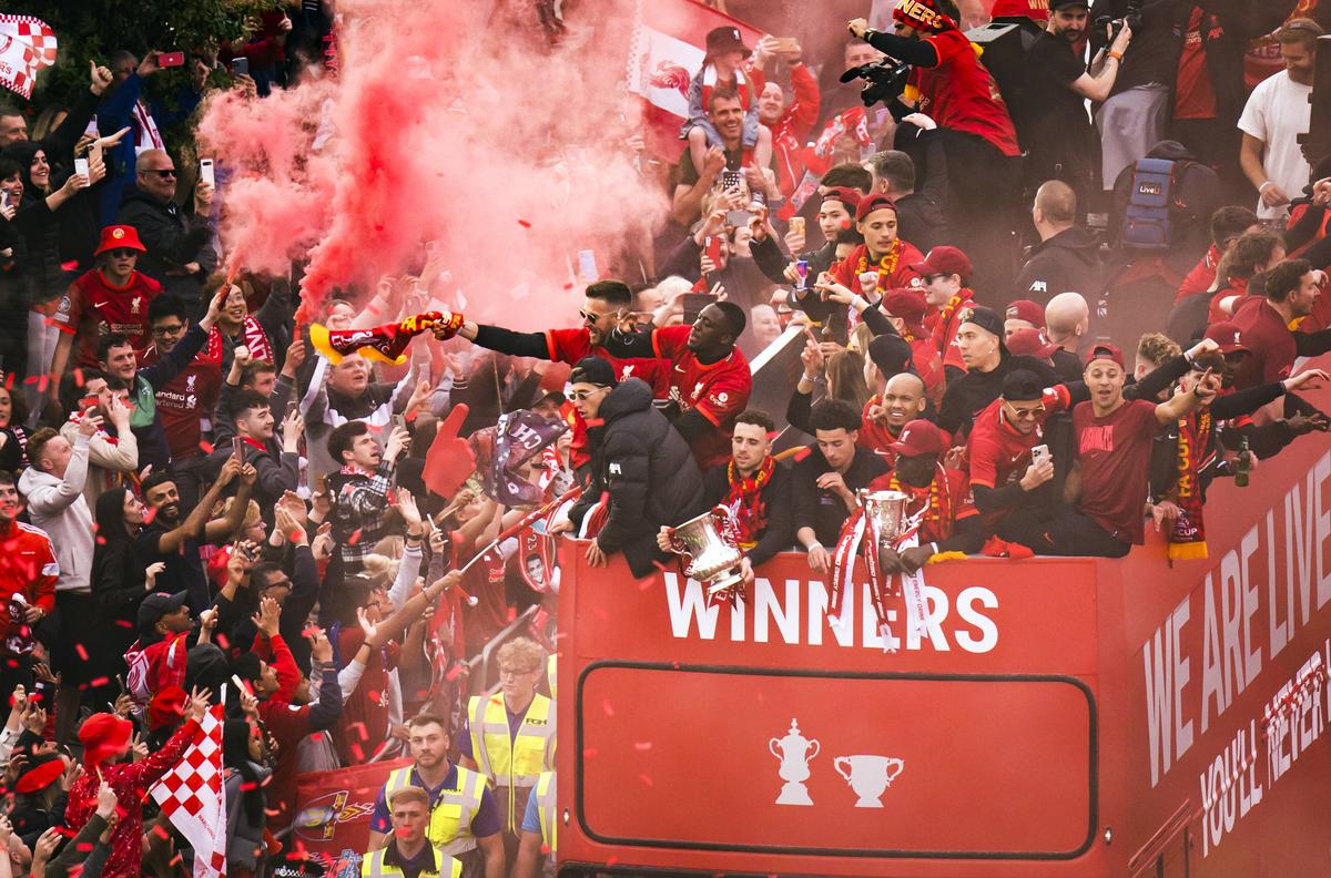 Parada jucătorilor lui Liverpool