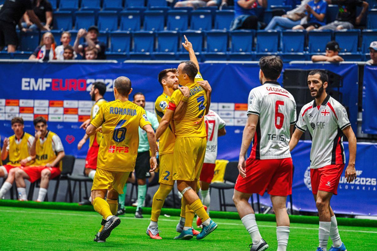 România termină pe primul loc grupa la Europeanul de minifotbal » Demonstrație de forță contra Georgiei