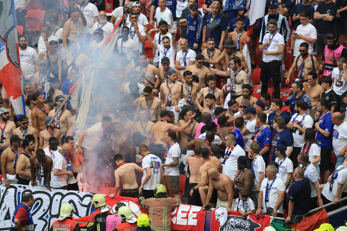 Incidente in peluza PSG la finala cu Arsenal