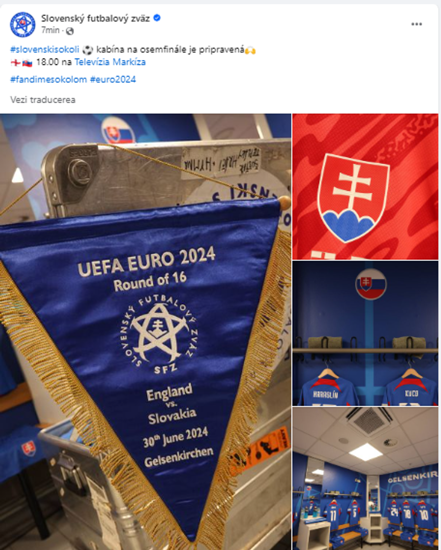 Primele imagini din interiorul vestiarului Slovaciei / Foto: Slovacia (Facebook) Anglia – Slovacia 2-1 » Jude Bellingham și Harry Kane au tranșat calificarea în prelungiri, după ce englezi au jucat penibil 90 de minute. Anglia - Elveția, primul sfert de la EURO