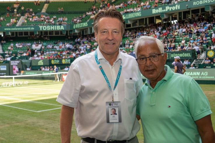 Ion Geantă și Ralf Weber, fiul lui Gerhard Weber, în 2023 Foto: ATP Halle