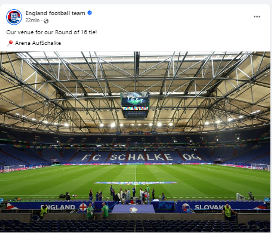 Anglia a ajuns pe Veltins Arena / Foto: Anglia (Facebook) Anglia – Slovacia 2-1 » Jude Bellingham și Harry Kane au tranșat calificarea în prelungiri, după ce englezi au jucat penibil 90 de minute. Anglia - Elveția, primul sfert de la EURO