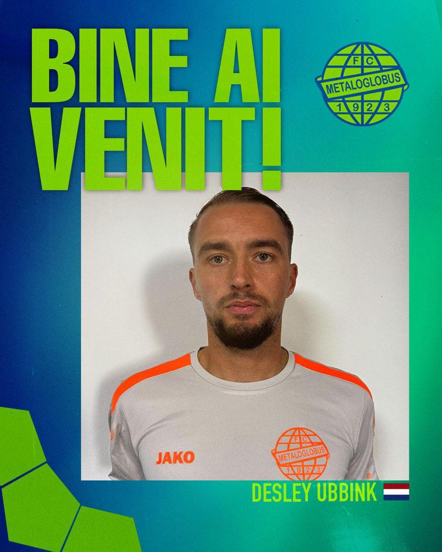 Desley Ubbink este primul transfer pe care îl face Metaloglobus după promovarea în Superliga. FOTO: Instagram @fcmetaloglobus Desley Ubbink a semnat în Superliga: „Bine ai venit!”