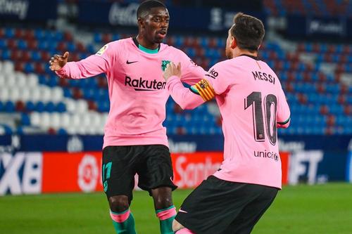 Ousmane Dembele si Lionel Messi pe vremea când erau coechipieri la Barcelona / Foto: Imago