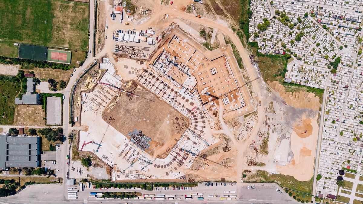 Imagini spectaculoase din dronă! Așa arată azi stadionul cu o particularitate nemaivăzută în România