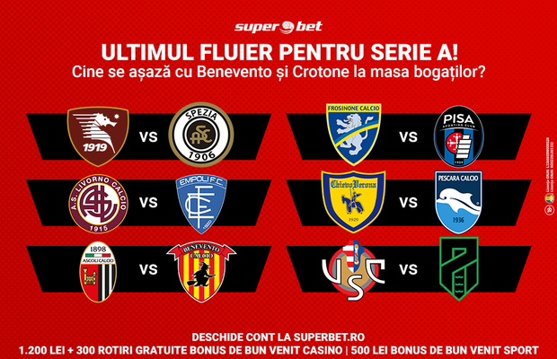 Empoli a cheltuit o avere, dar se chinuie să promoveze. Perugia tremură de frica Seriei C. Pariază la Superbet pe ultima etapă din liga a doua italiană!