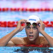 David Popovici, în semifinala probei de la 100 m liber. FOTO: Getty Images