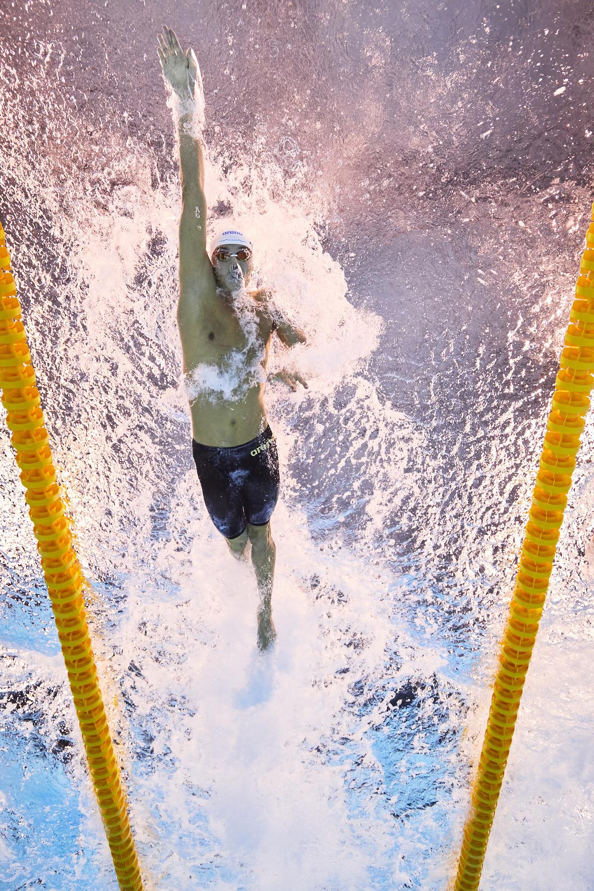 David Popovici, în semifinala probei de la 100 m liber