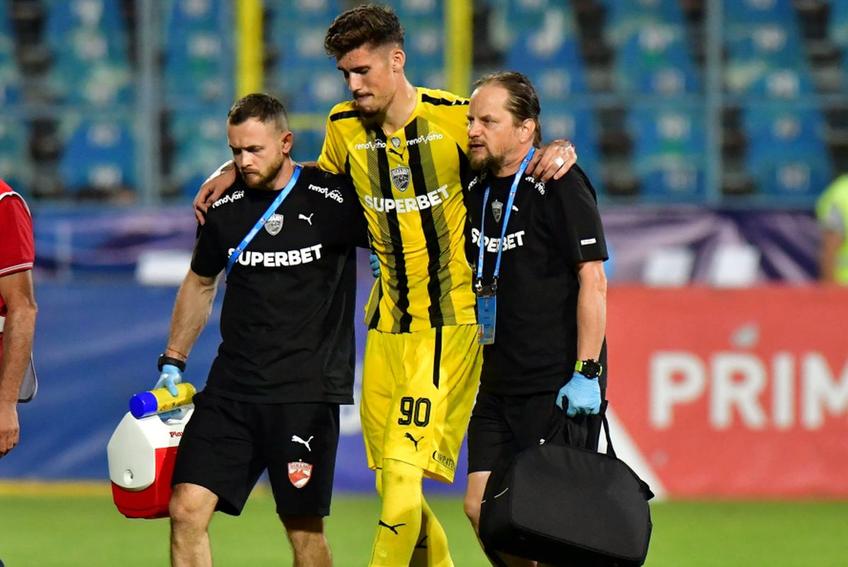 Situația lui Andrei Mărginean, accidentat în Oțelul - Dinamo: „Lovitură foarte puternică”