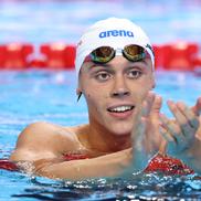 David Popovici, în semifinala probei de la 100 m liber. FOTO: Getty Images