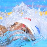 David Popovici, în semifinala probei de la 100 m liber. FOTO: Getty Images