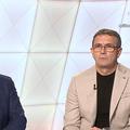 Basarab Panduru (stânga) și Eugen Neagoe (dreapta), în studioul Prima Sport