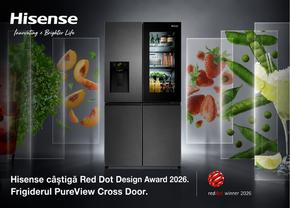 Hisense câștigă Red Dot Design Award 2026 cu frigiderul PureView Cross Door