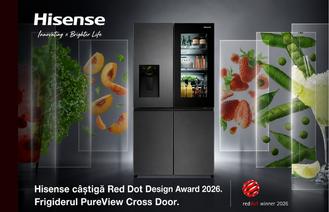 Hisense câștigă Red Dot Design Award 2026 cu frigiderul PureView Cross Door