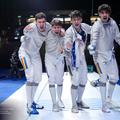 Răzvan Ursachi, George Dragomir, Vlad Covaliu și Radu Ni'u după ce au încheiat duelul cu Ungaria FOTO FIE