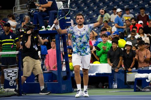 Stan Wawrinka după victoria din primul tur Foto Imago